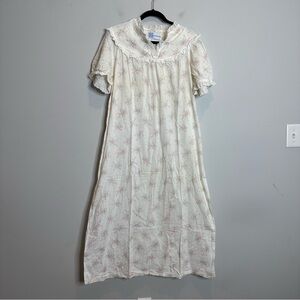 Vintage Accentuette Lanz Of Salzburg Nightgown Coquette Bows Large House Dress